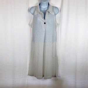 J. Valdi sheer knit sleeveless coverup pockets L